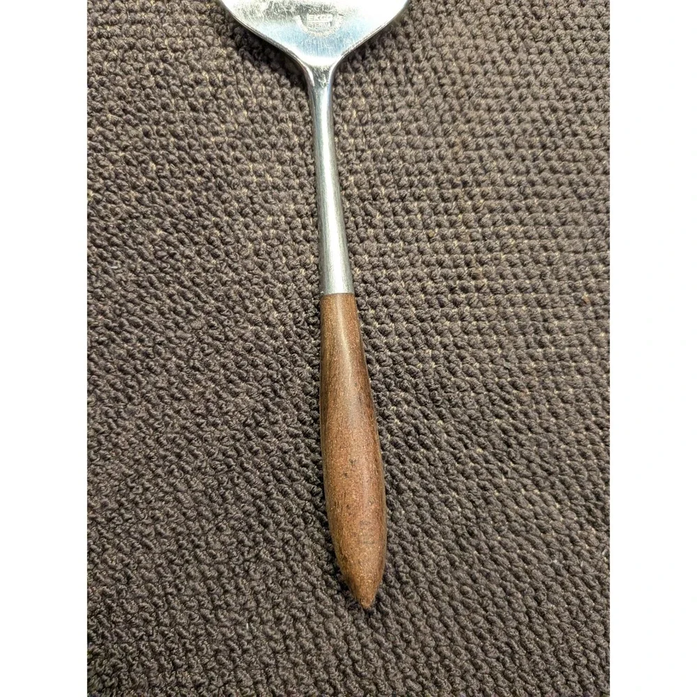 Vintage Ekco Eterna‎ Pie and Cake Server Mid-Century Modern Stainless Wood